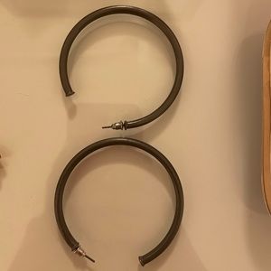 Sheila Fajl Everybody’s Favorite Hoop Earrings in Brushed Gun Metal